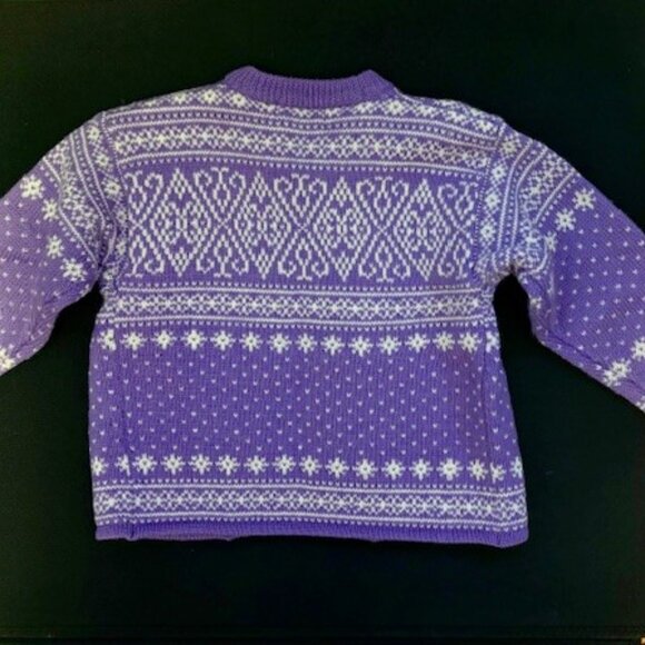 Rugged Bear Child's Cardigan Sweater purple and white size 3-4 - Picture 2 of 3